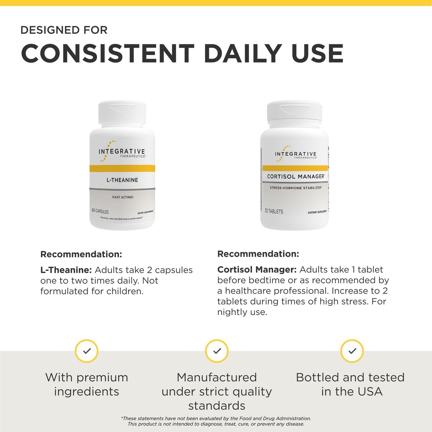 Integrative Therapeutics Cortisol Manager & L-Theanine Tablets 90