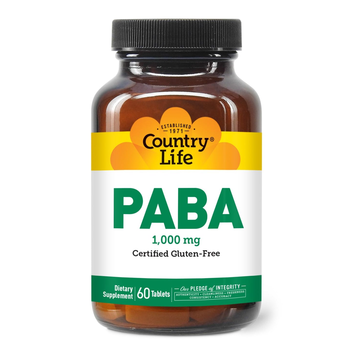 Country Life PABA 1000 mg Tablets, 60 Count