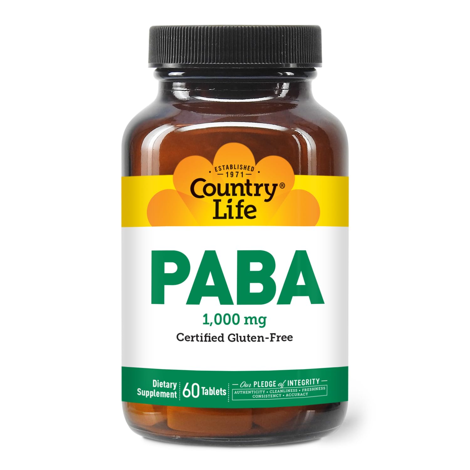 Country Life PABA 1000 mg Tablets, 60 Count