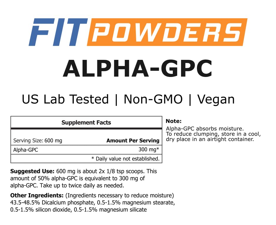FitPowders Alpha GPC Powder Supplement, 8.8 oz