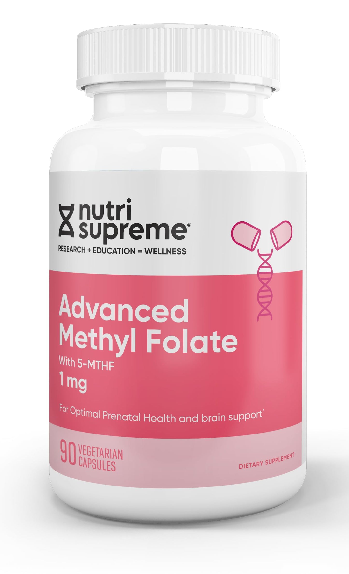 Nutri-Supreme Research Advanced Methyl Folate Capsule, 1 mg, 90 Count