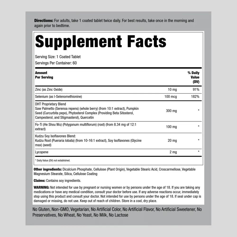 Piping Rock DHT Advanced Hair Formula Tablets, 60 Count