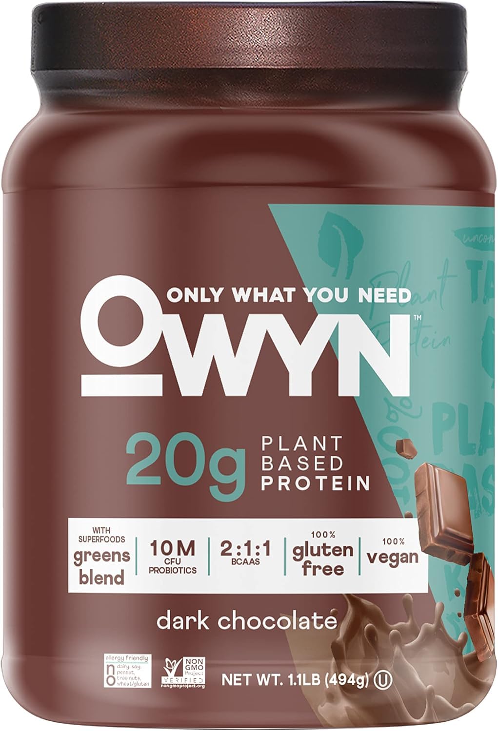 OWYN Only What You Need Chocolate Flavored Protein Powder, 19.2 oz