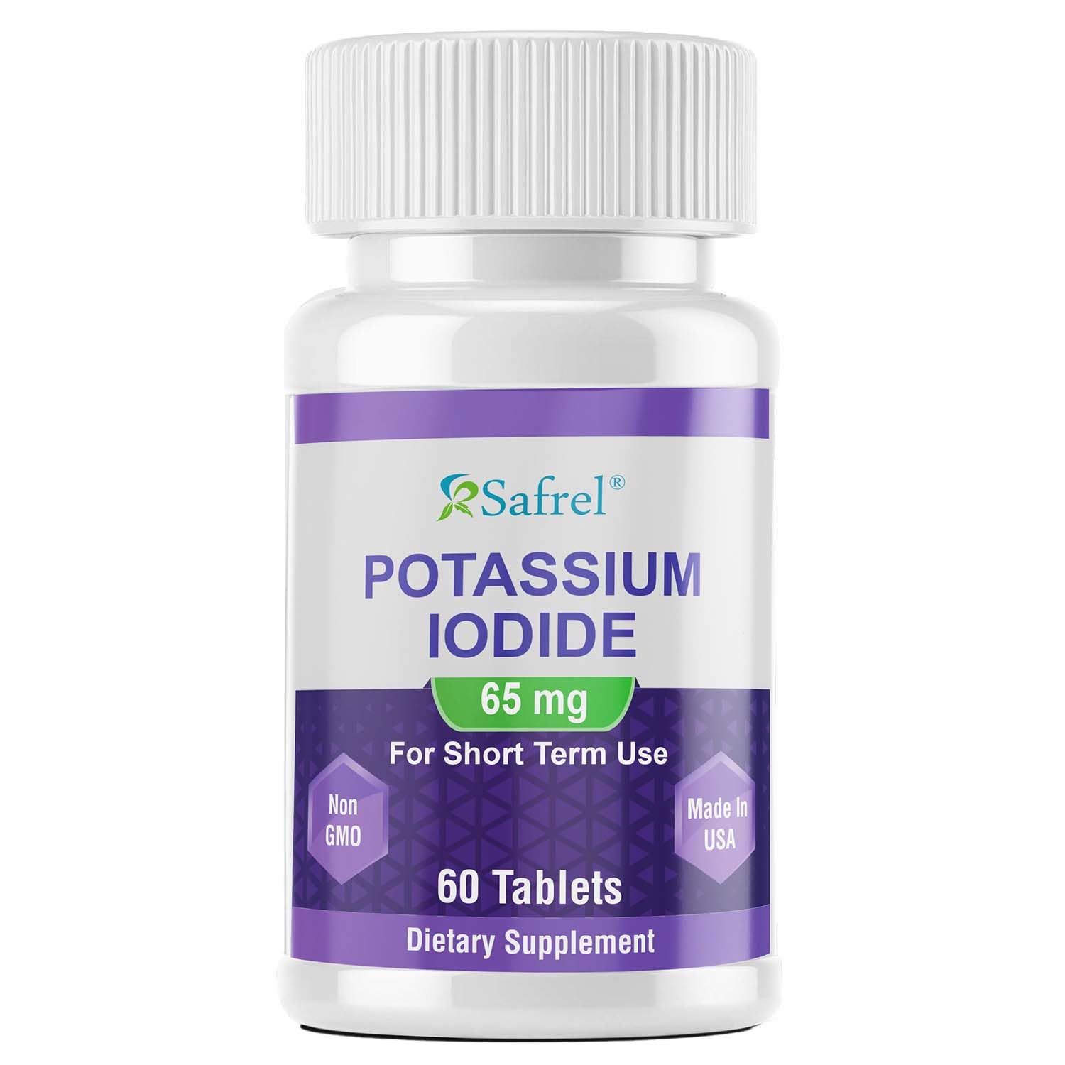 Safrel Potassium Iodide 65 mg per Serving Capsule, 60 Count
