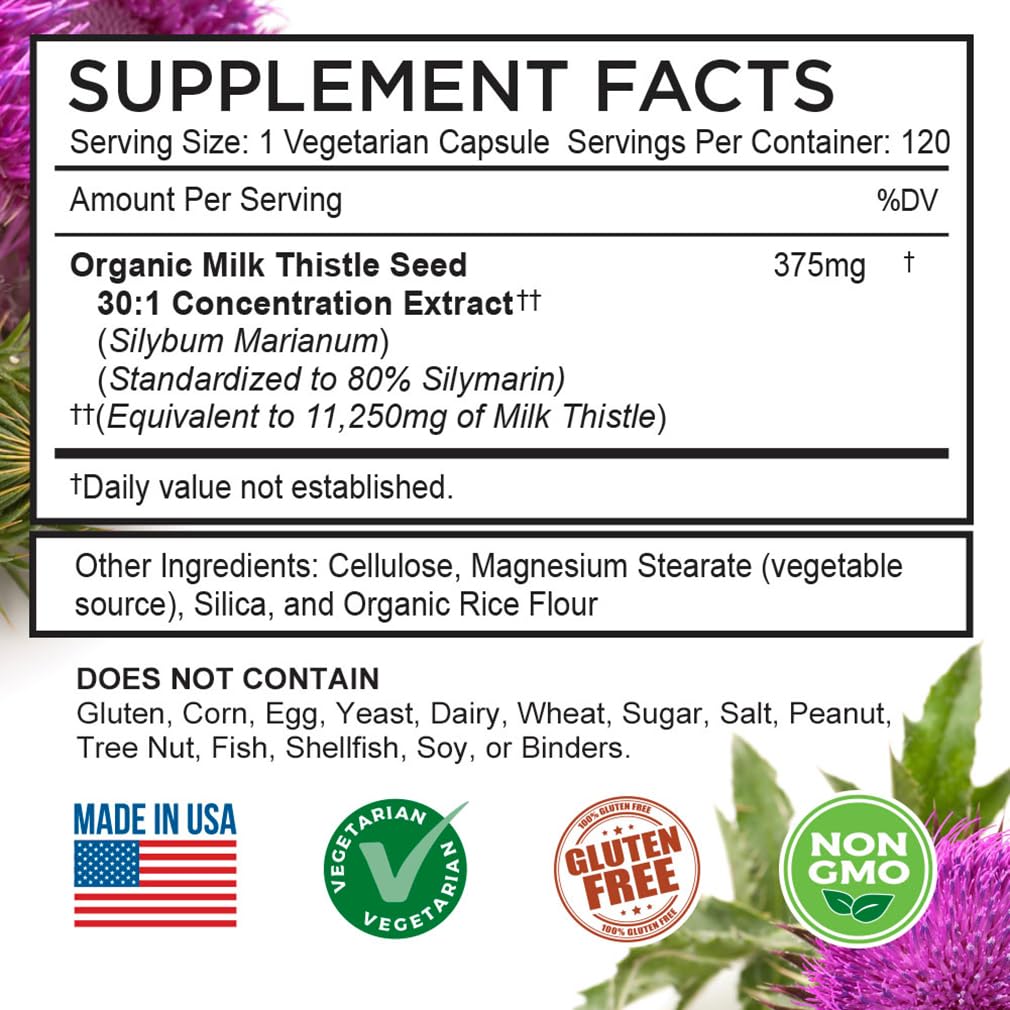 FarmHaven USDA Organic Milk Thistle Capsules 360 Capsules