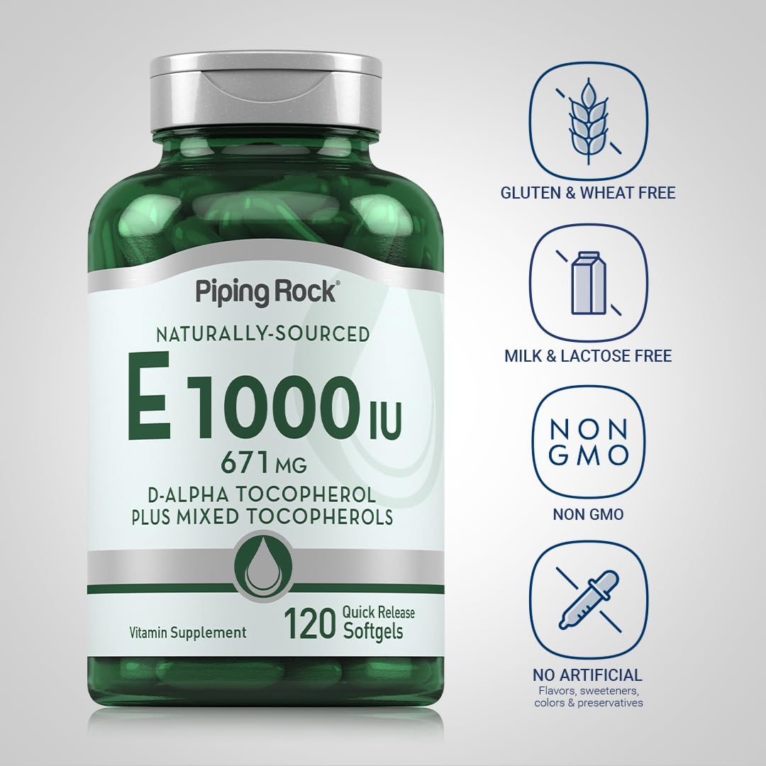 Piping Rock Vitamin E Supplement Softgels 120