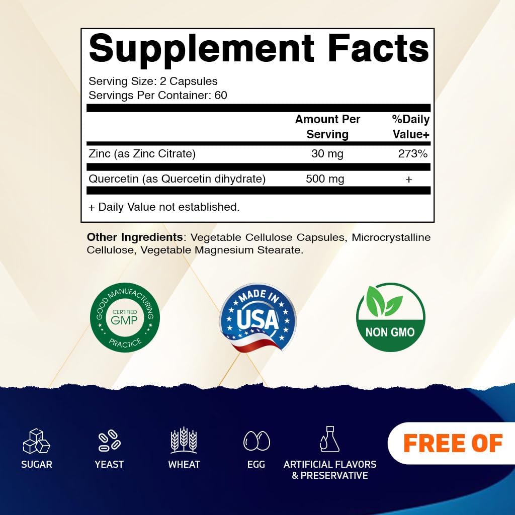 Vitamatic Zinc Quercetin 120 Capsules