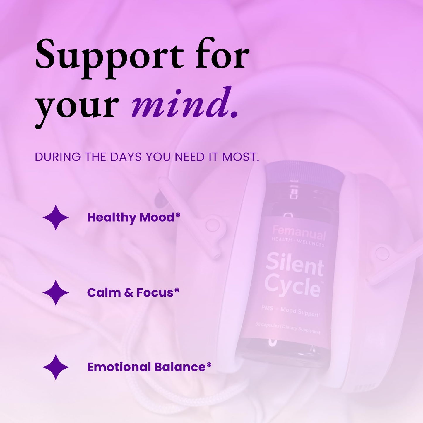 Femanual SilentCycle PMS + Mood Support Capsule 60 Capsules