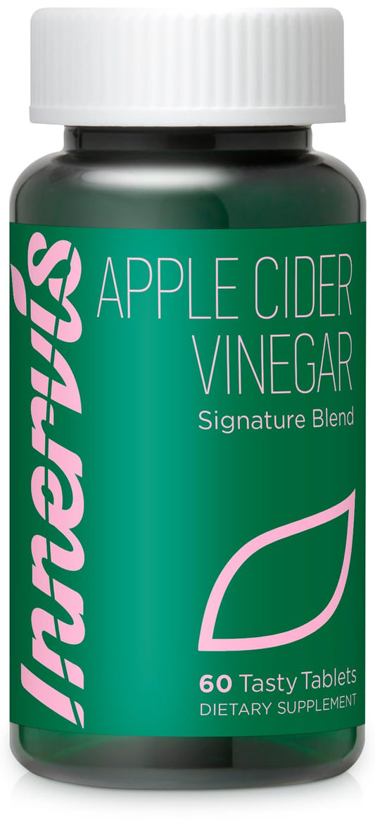 INNERVISNUTRITION Apple Cider Vinegar 1000mg with B & C Vitamins Chewable, 60 Tablets