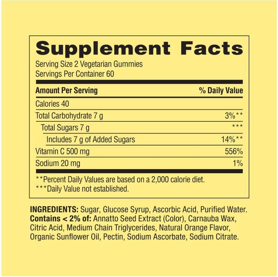 Generic SV Extra Strength Vitamin C 500 mg Vegetarian Gummies, 120 Count