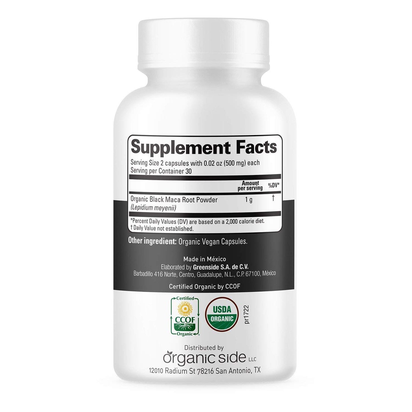 OS Organic Side Organic Black Maca Capsules 1.05 Ounce