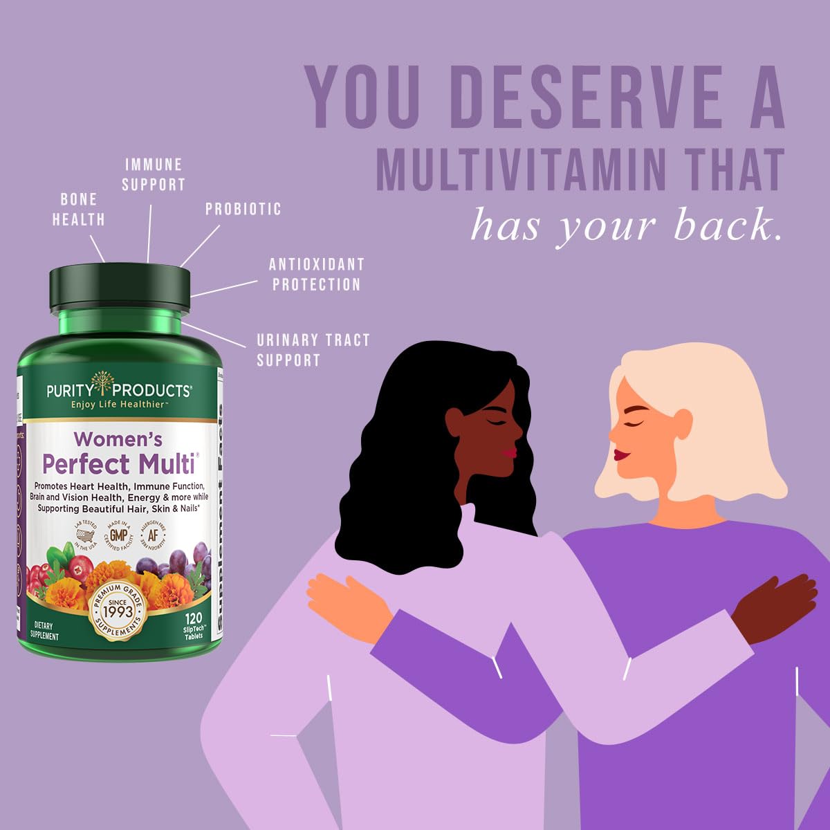 Purity Products Women’s Perfect Multi Balanced Multivitamin Tablet, 120 Tablets
