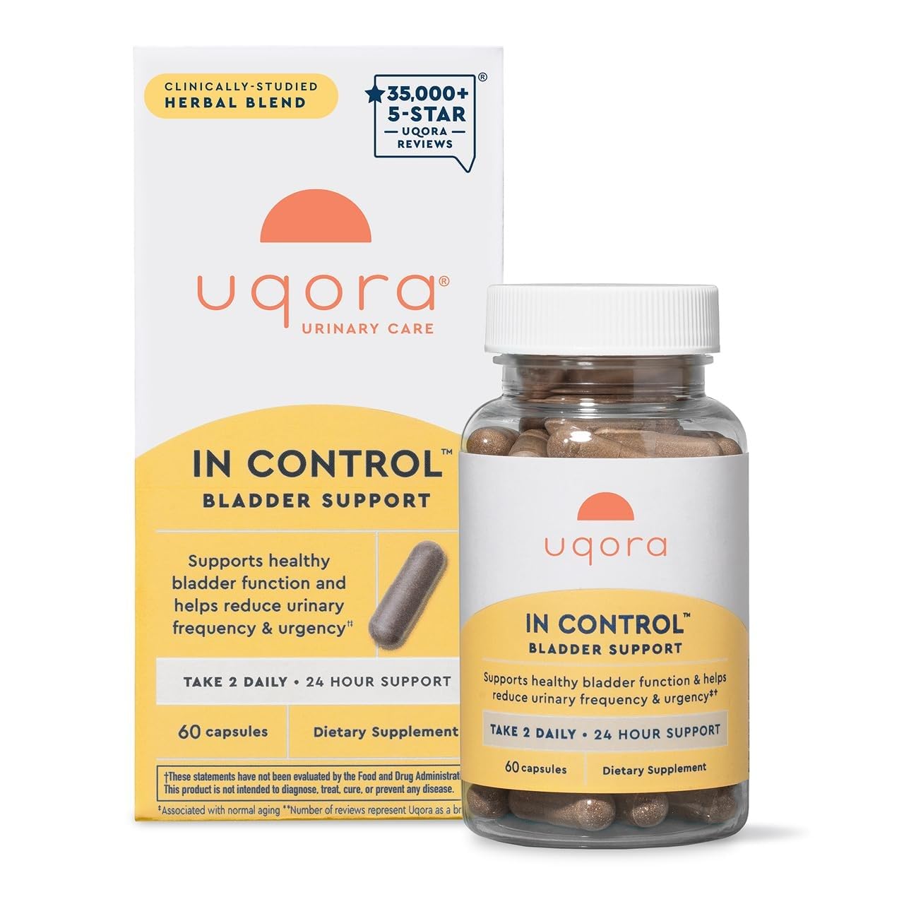 Uqora In Control Bladder Support Daily Bladder Care & Support for Urinary Comfort 60 Capsules
