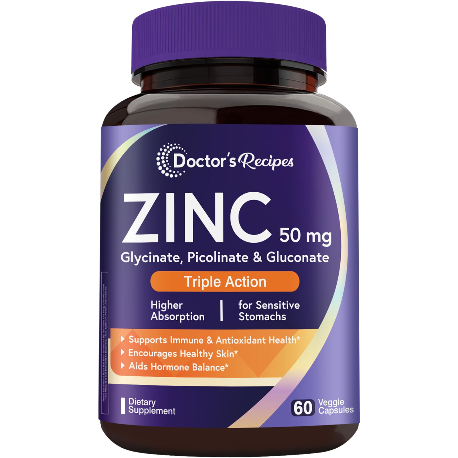 Doctor's Recipes Zinc Supplement 50mg Capsule 60 Count