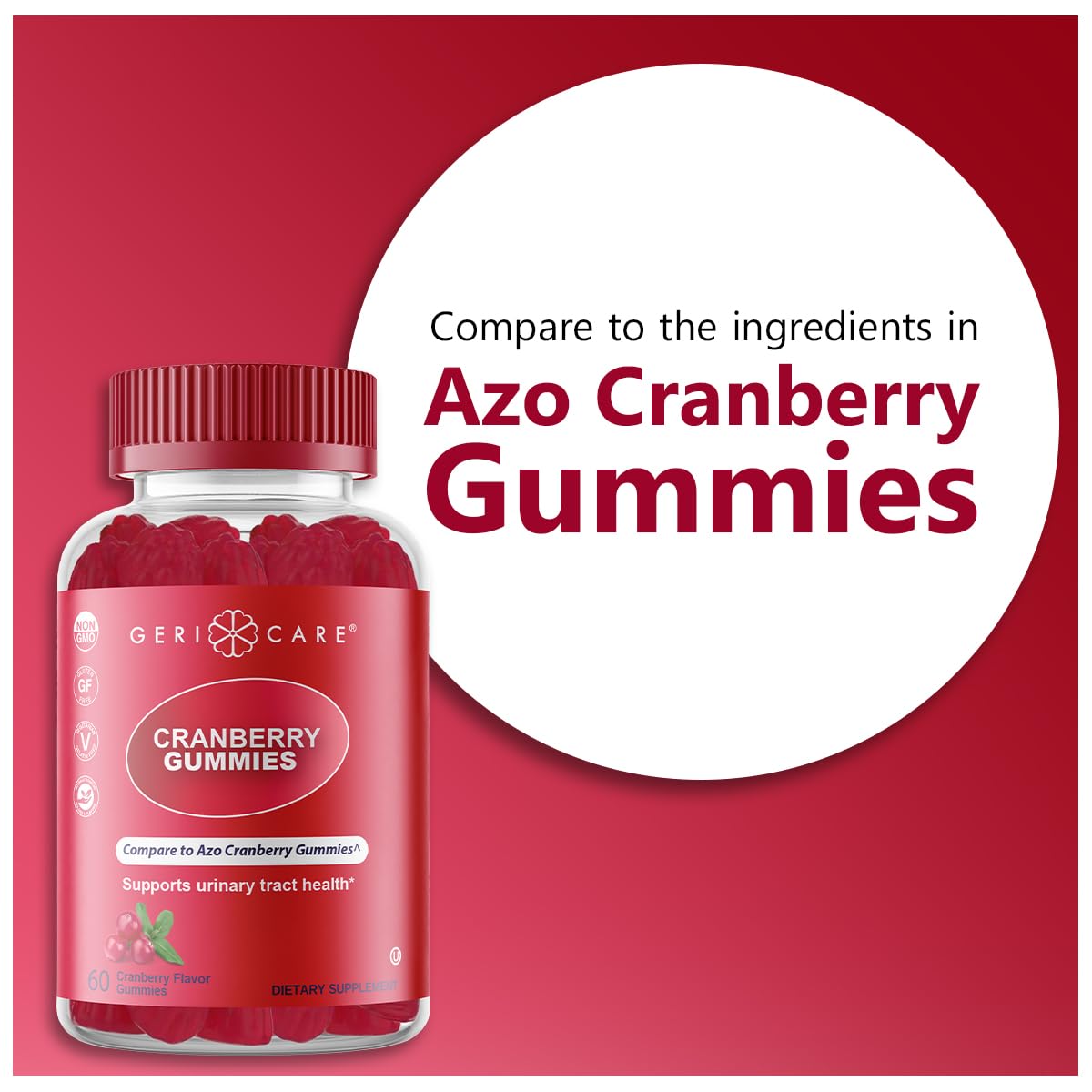 GeriCare Cranberry Gummies 120 Count