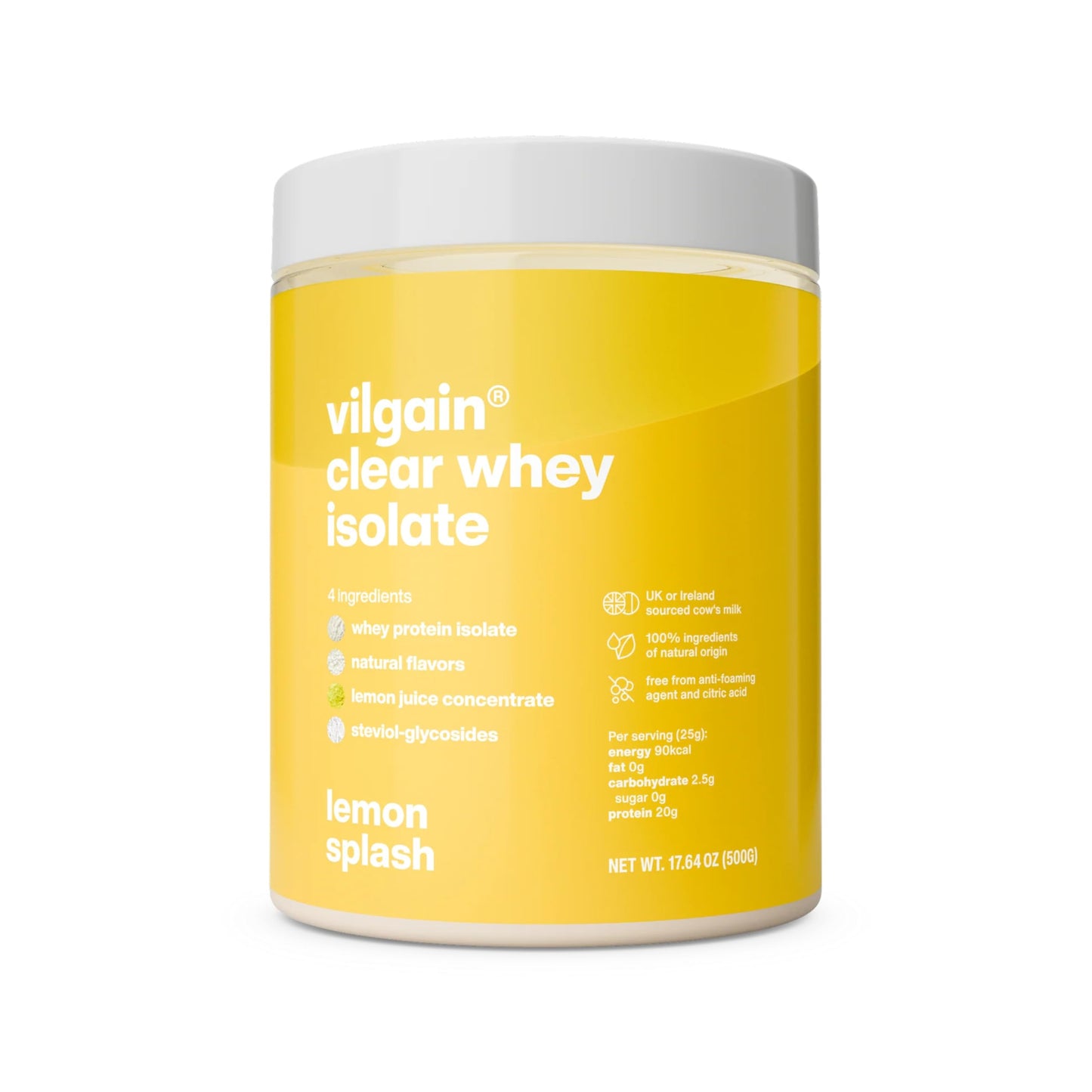 Vilgain Clear Whey Isolate Protein Powder Lemon Splash, 17.64 g
