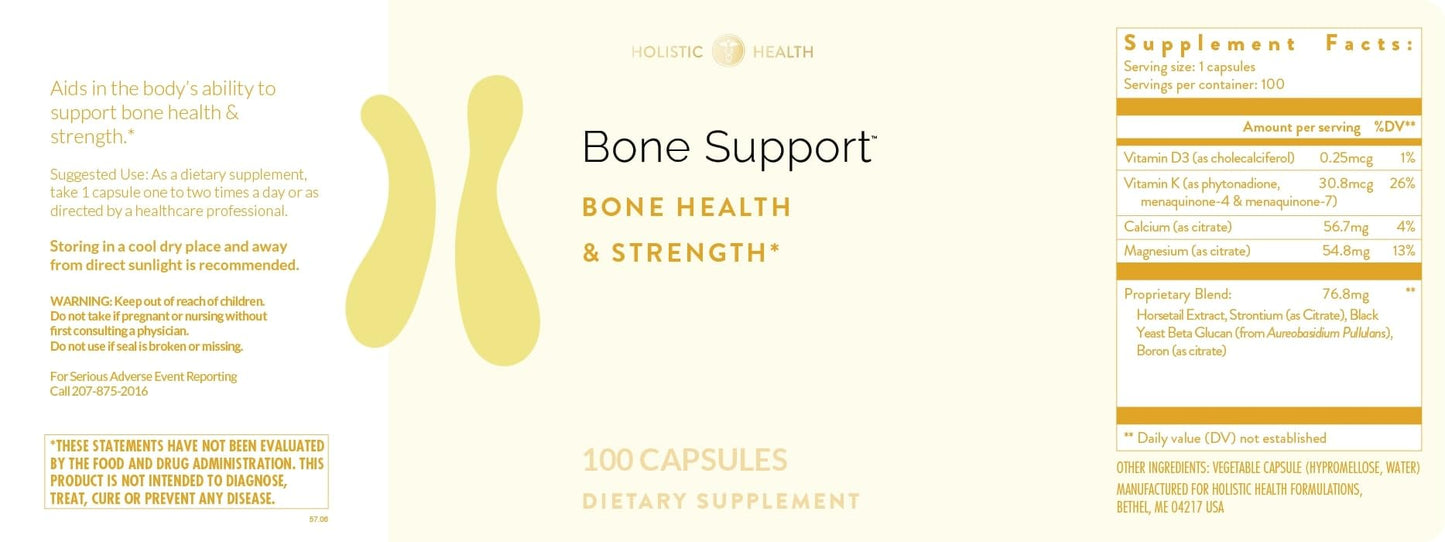 Holistic Health Bone Support Capsules 100