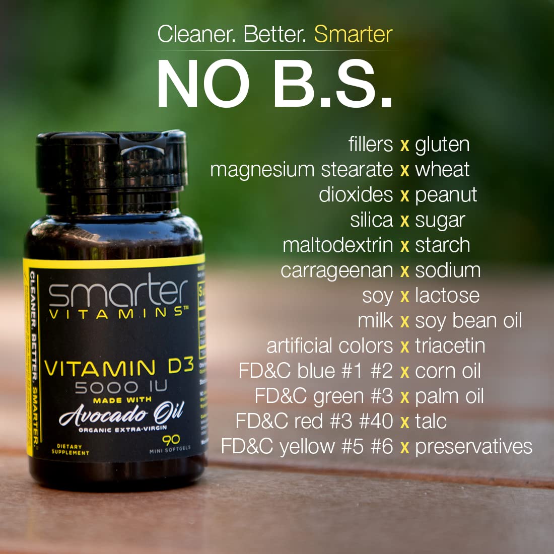 SmarterVitamins Vitamin D3 5000 IU (125 mcg) in Avocado Oil Softgels, 90 Count