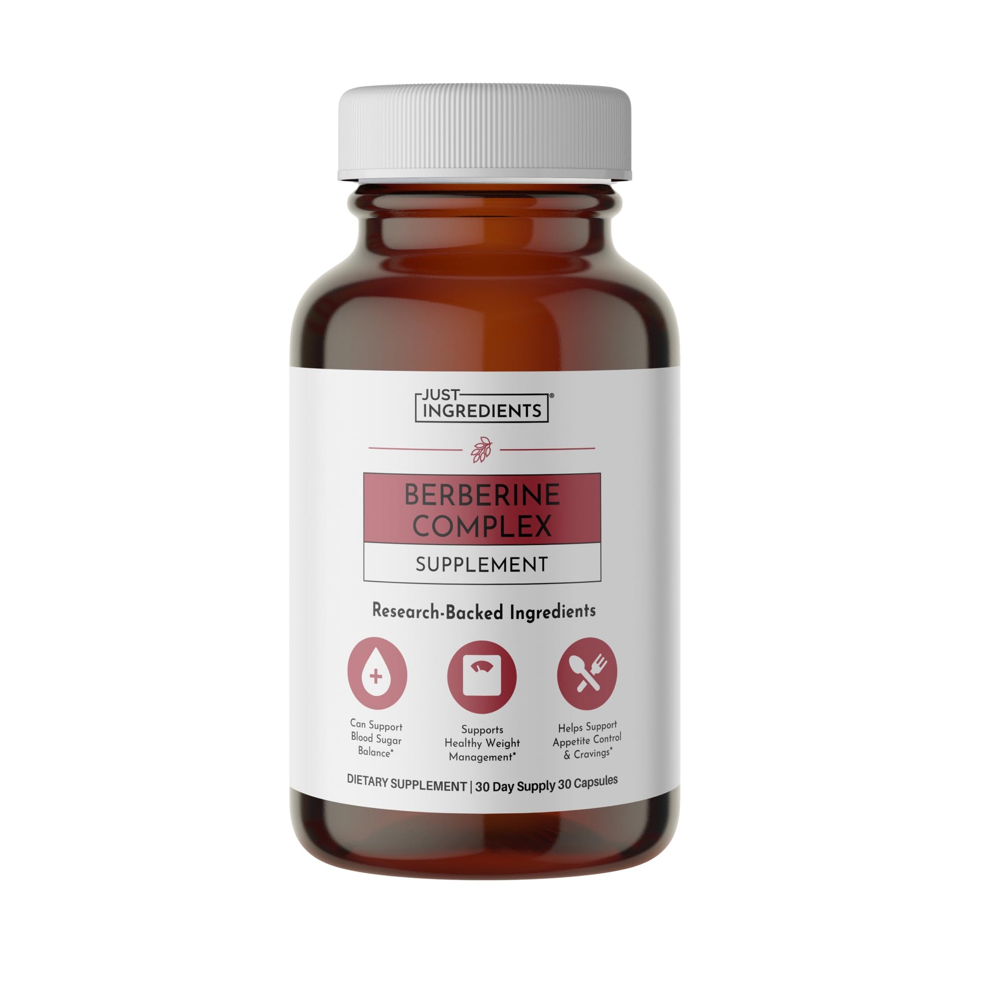 JUST INGREDIENTS Berberine Supplement Capsule 30 Count