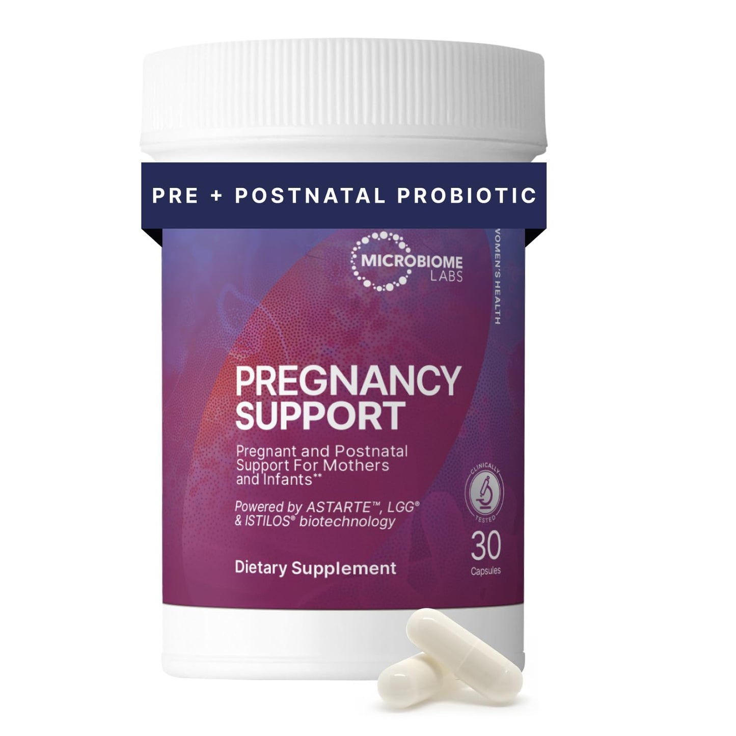 Microbiome Labs Pregnancy Support Prenatal & Postpartum Probiotics for Women Capsules, 60 Count