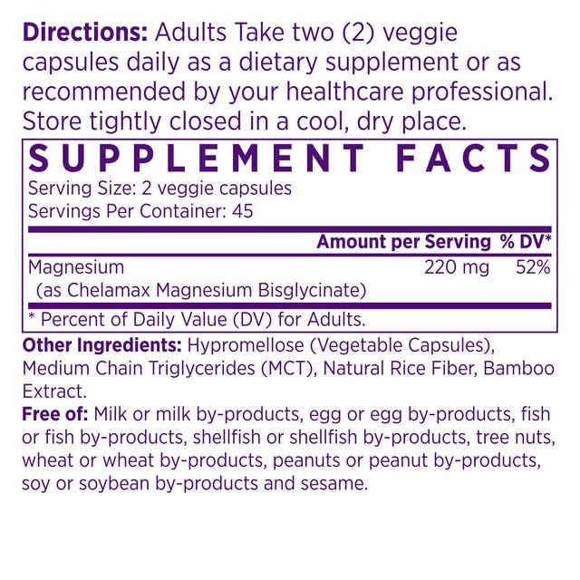 NAOMI Magnesium Glycinate 220mg Capsule, 90 Count