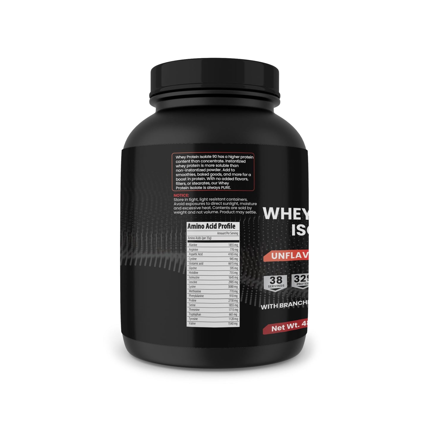 PURE ORIGINAL INGREDIENTS Whey Protein Isolate Powder, 3 lb, 48 Servings