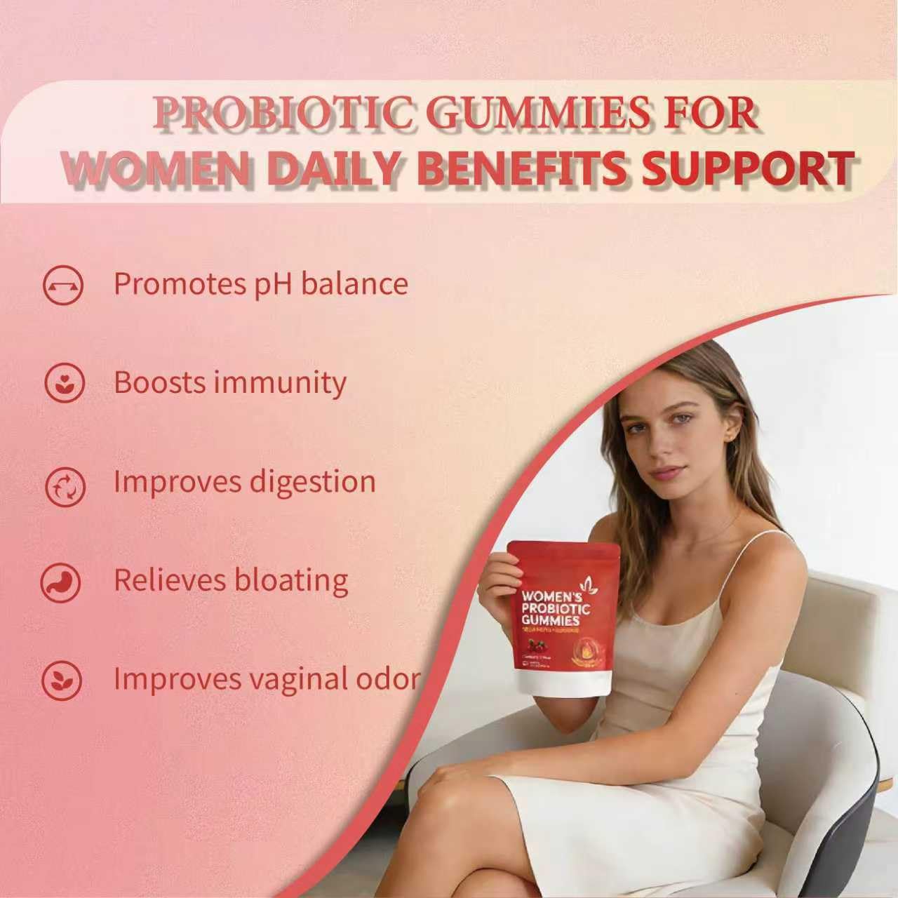 NIGUMR Women's Probiotic Gummies 60 Count