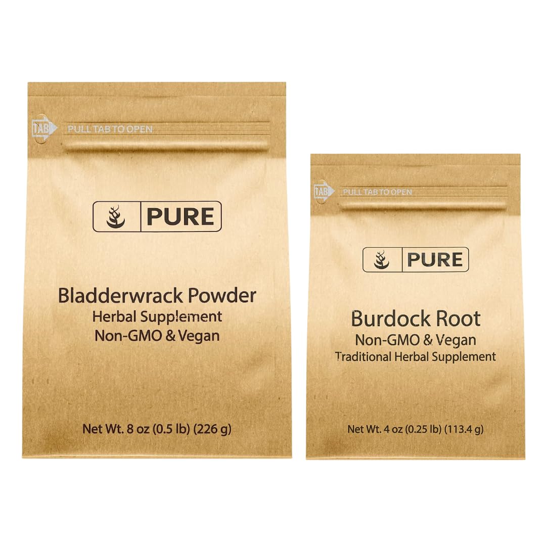 PURE ORIGINAL INGREDIENTS Burdock Root and Bladderwrack Powder 2 Pack