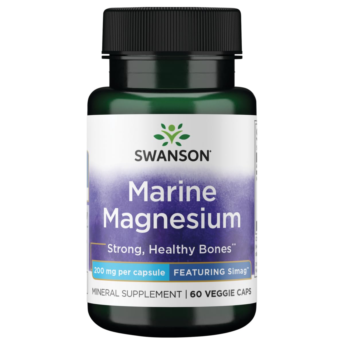 Swanson Simag Marine Magnesium 200 mg Elemental, 60 Capsules