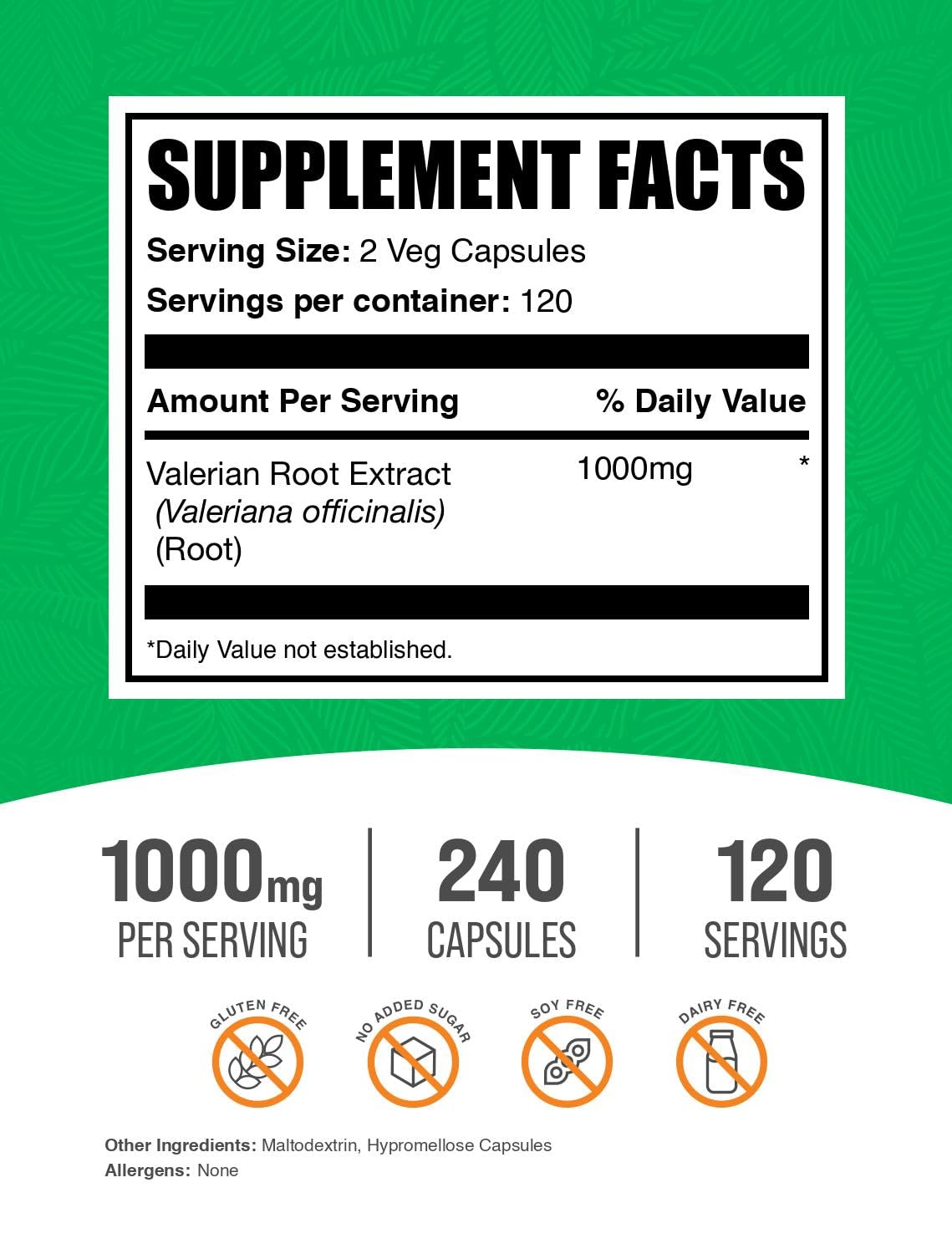 BulkSupplements Valerian Root 240 Capsules