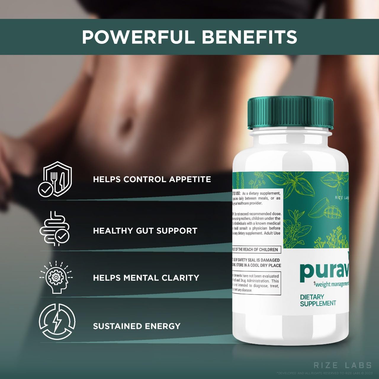 rize labs Puravive Weight Loss Capsules, 120 Capsules