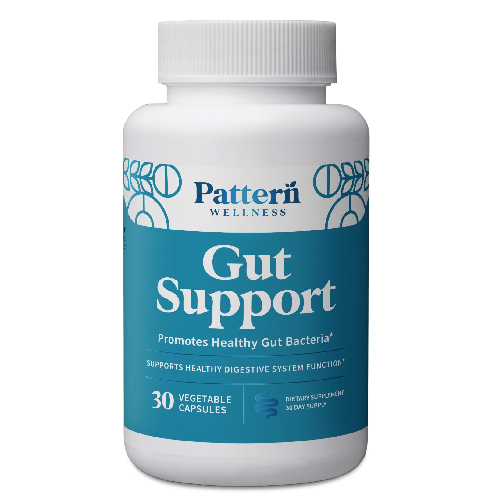 Pattern Wellness Gut Support Digestive Probiotic + Prebiotic Capsule, 30 Count