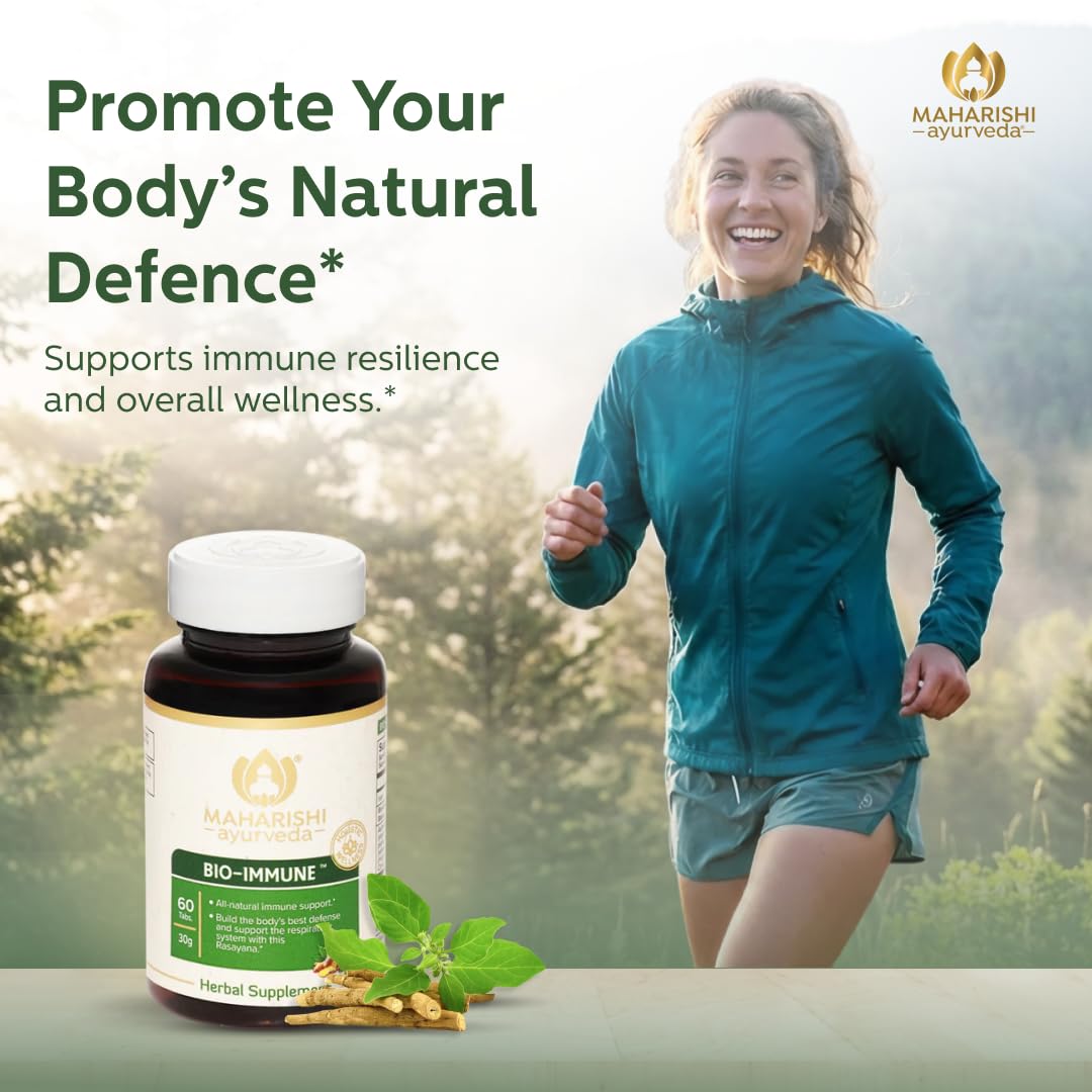 Maharishi Ayurveda Bio Immune 500 mg – 60 Tablets – Ayurvedic Blend with Tulsi, Ashwagandha, Tinospora & More – Supports Natural Immune Function, Detox & Cellular Resilience