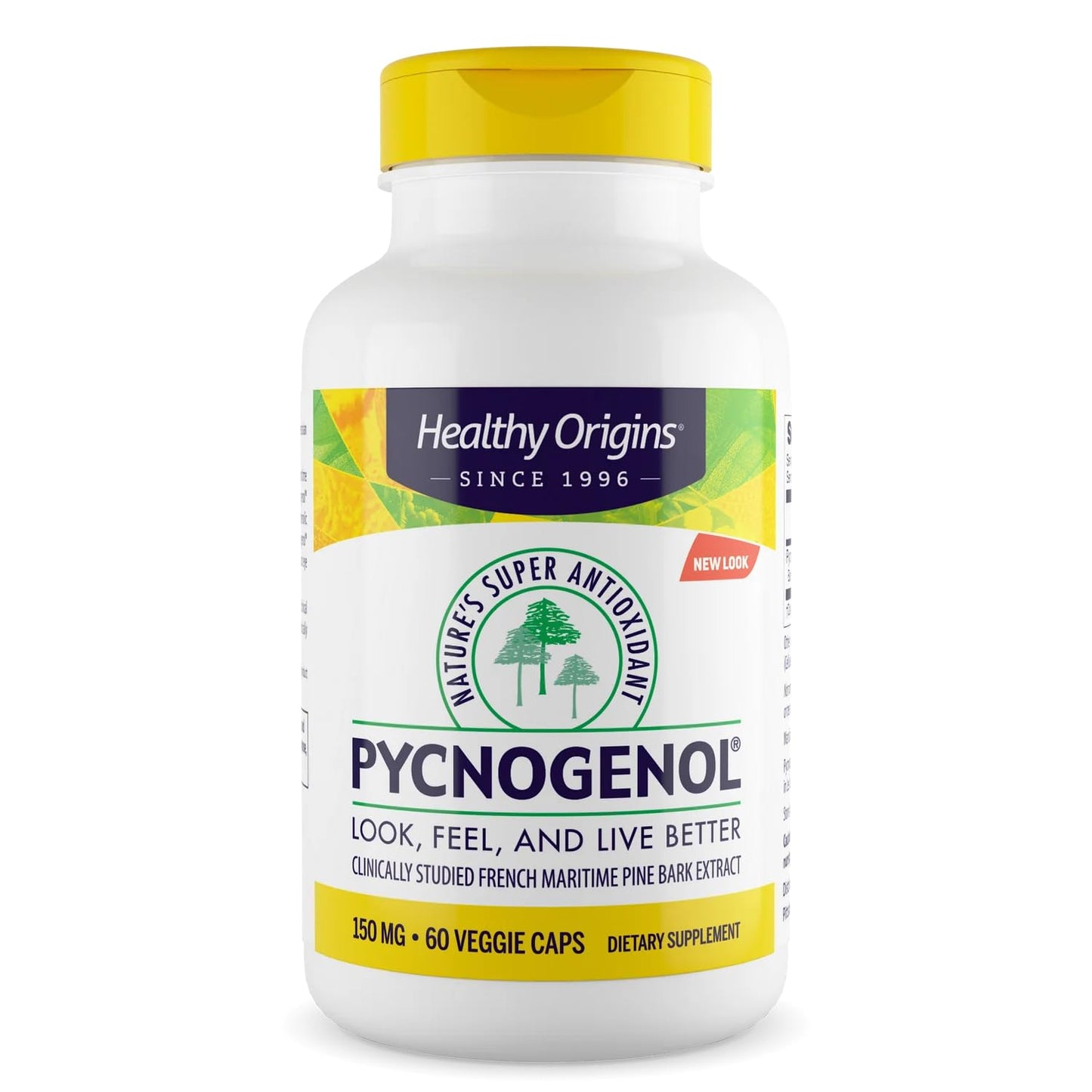 Healthy Origins Pycnogenol Pine Bark 150 mg Capsules, 60 Count