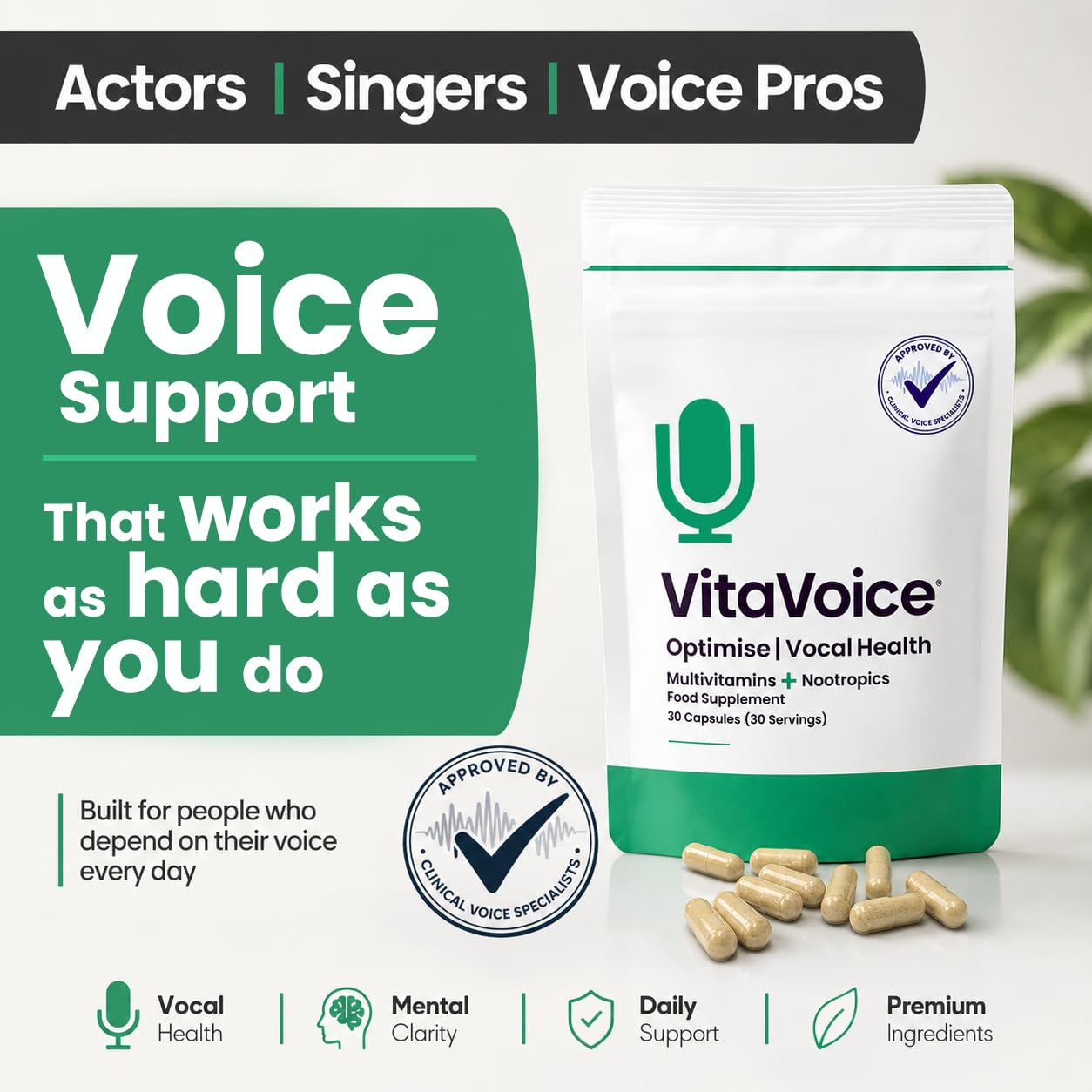 VitaVoice Nootropics & Vitamins Capsule 30 Count