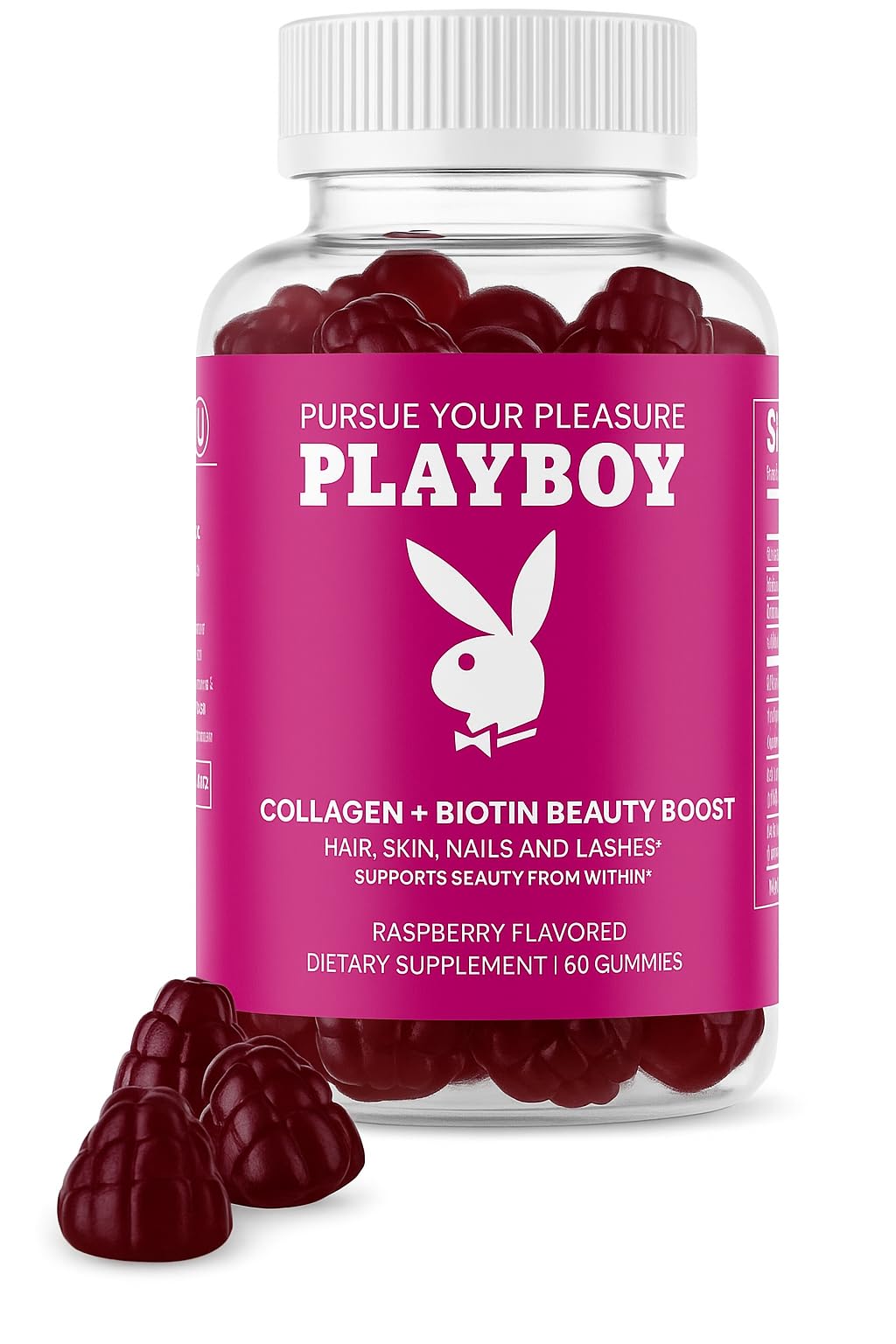 Avid Playboy Hair Skin and Nails Vitamins Biotin Collagen Gummies 60 Count