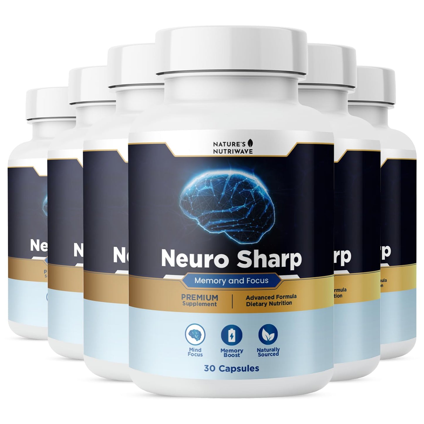 Nature’s NutriWave Neuro Sharp – Bacopa, Ginkgo Biloba & Huperzine-A Capsule, 180 Capsules