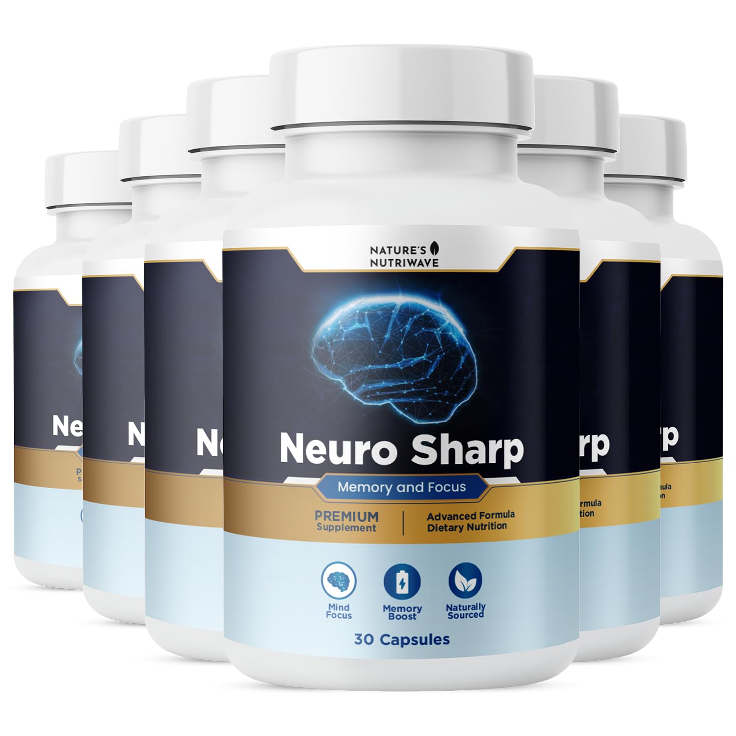 Nature’s NutriWave Neuro Sharp – Bacopa, Ginkgo Biloba & Huperzine-A Capsule, 180 Capsules