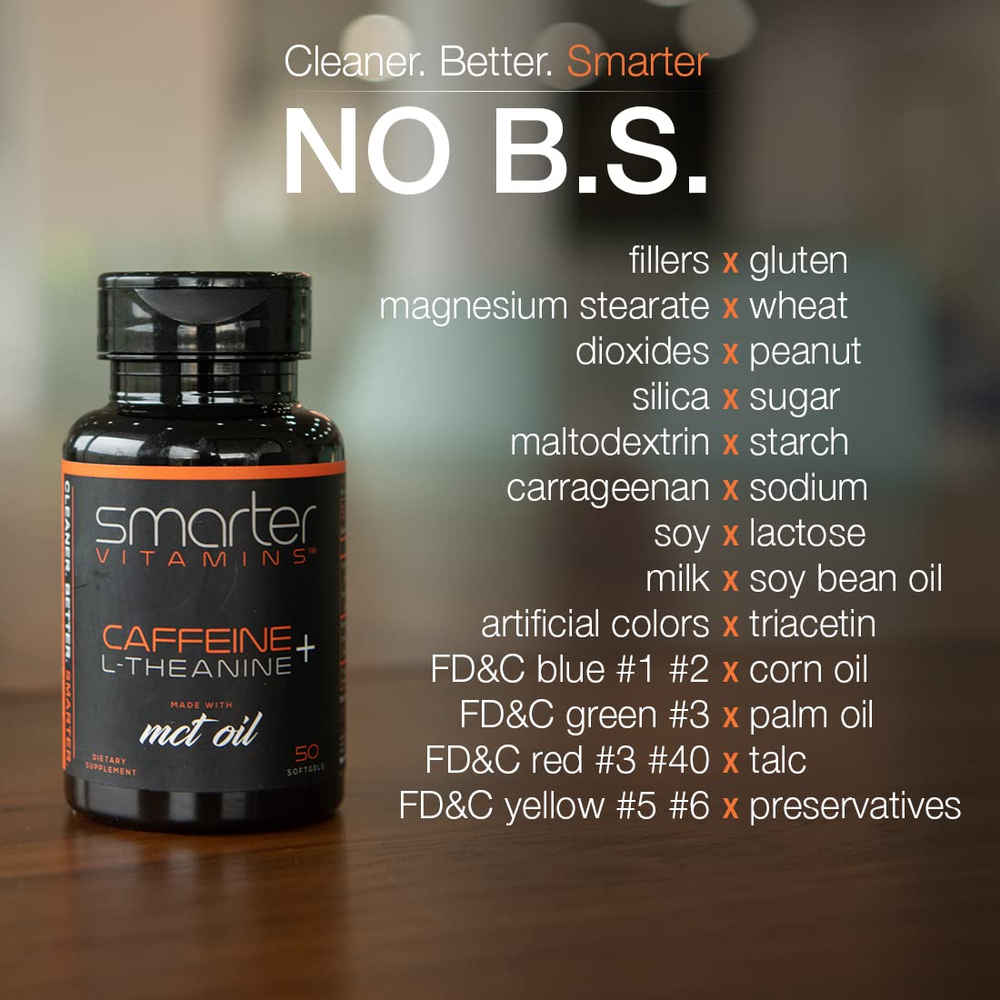 SmarterVitamins 200mg Caffeine + 100mg L-Theanine + Coconut MCT Oil Extended Release Softgels, Energy & Focus, 150 Count