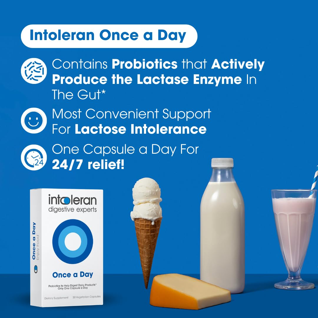 Intoleran Once a Day Probiotic Lactase Capsules, 30 Capsules