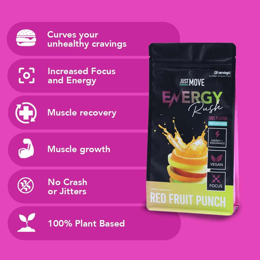 Just Move Fruit Punch Energy Rush Pre Workout Powder 8.3247