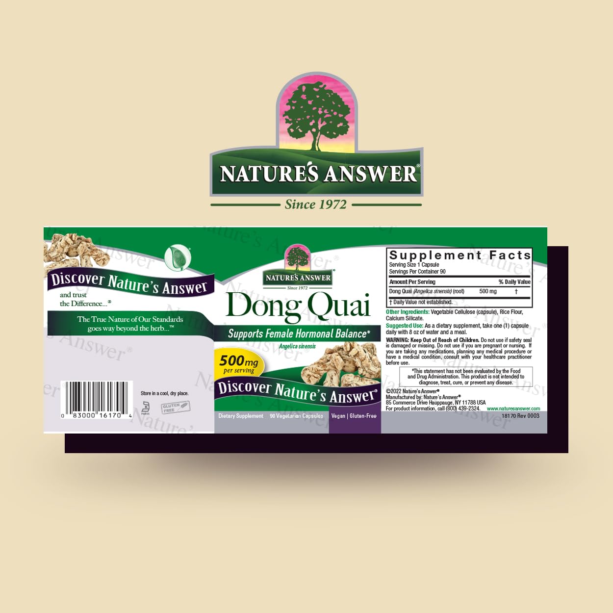 Nature's Answer Dong Quai Root 1000mg 90 Capsules