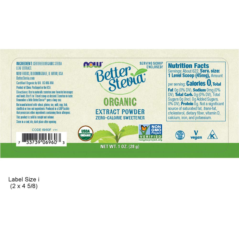 NOW Foods Better Stevia Extract Powder, 1 Ounce