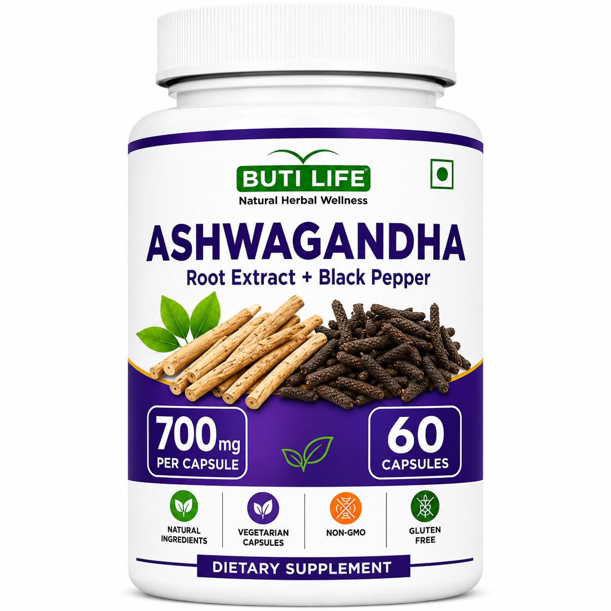 BUTI LIFE Ashwagandha Supplements 2100mg Capsule 60 Count