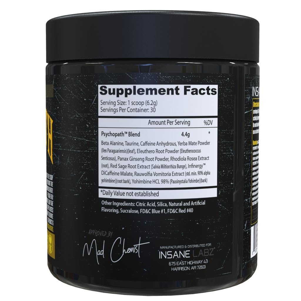 Insane Labz Psychopath Preworkout Powder, 30 Servings