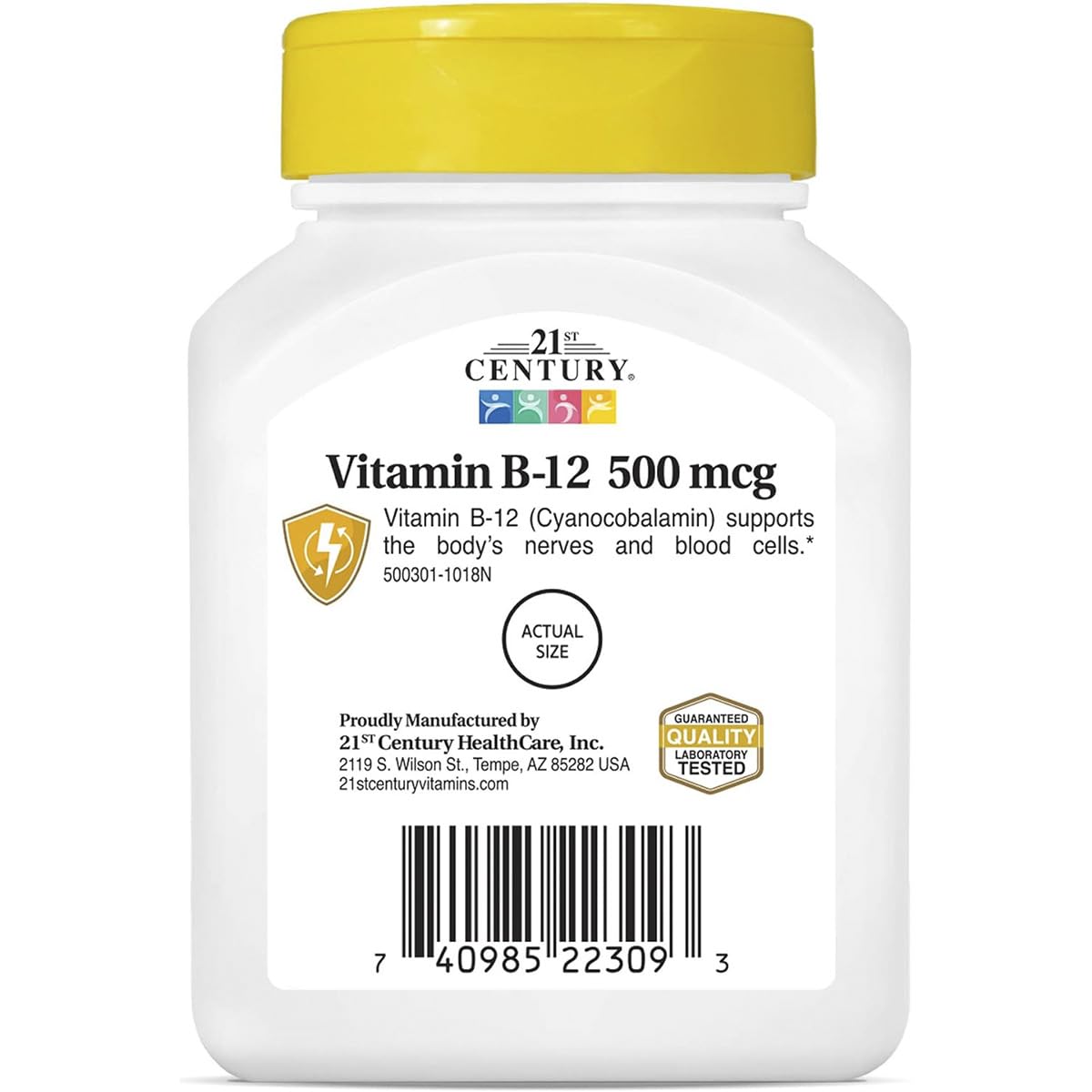 21st Century B-12 500 mcg Tablets, 220 Count