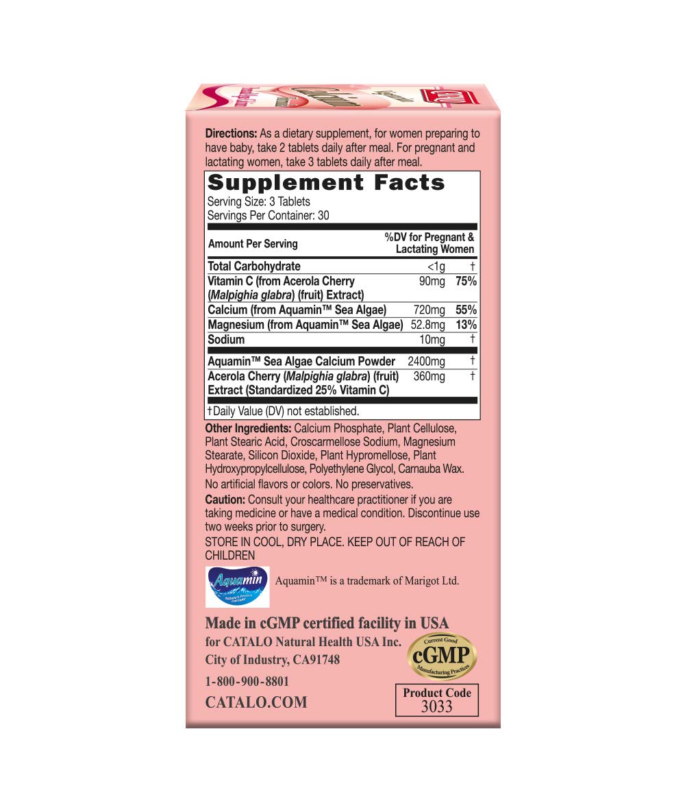 CATALO Vegetarian Calcium for Pregnancy Tablet 90 Count