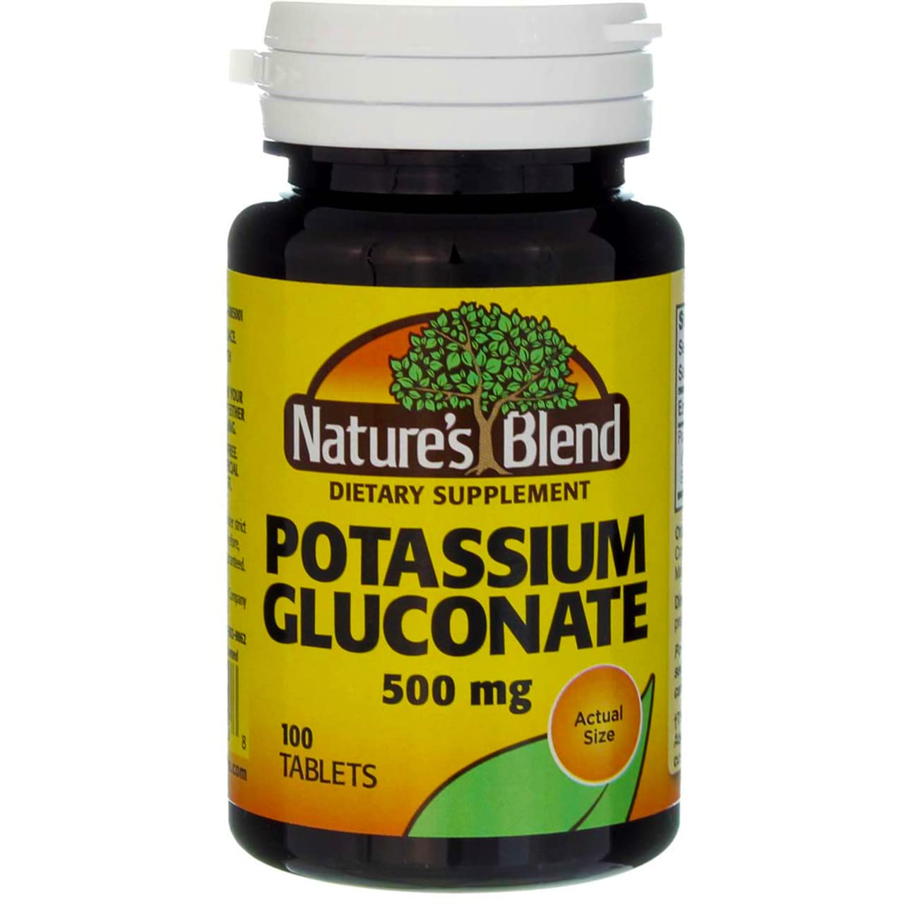 Nature's Blend Potassium Gluconate 500 mg Tablets, 100 Count