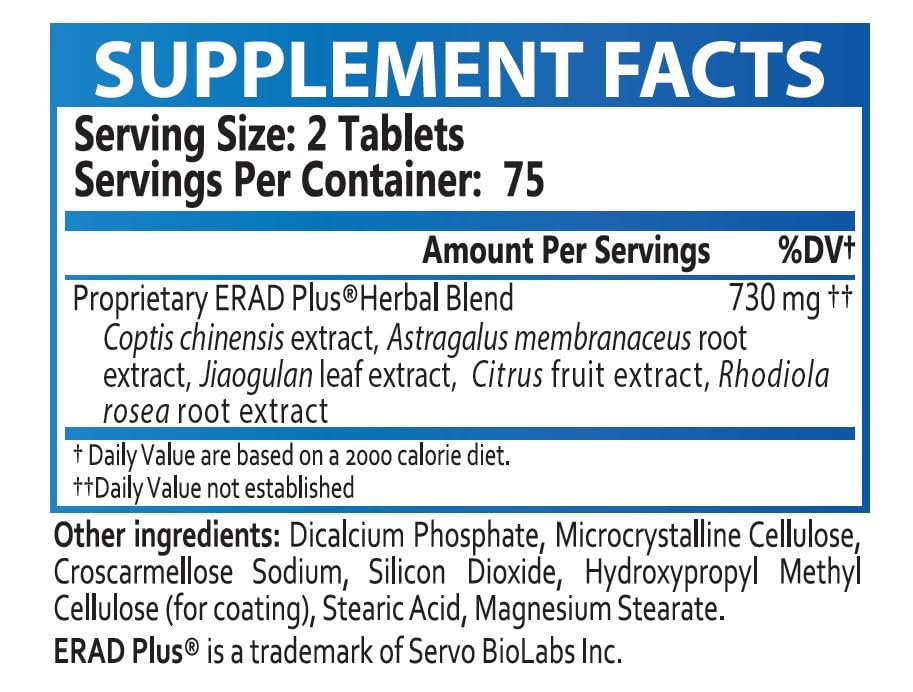 ERAD Plus Pre-D Nutritional Supplement for Metabolism Support 150 Tablets