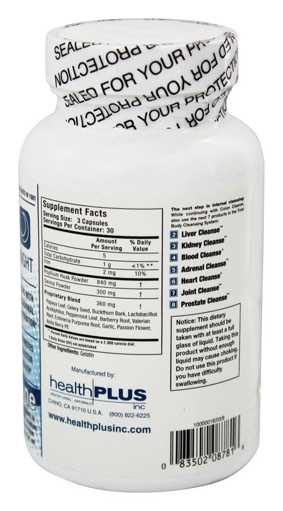 Health Plus Super Colon Cleanse Night Formula Capsules 1 Capsule